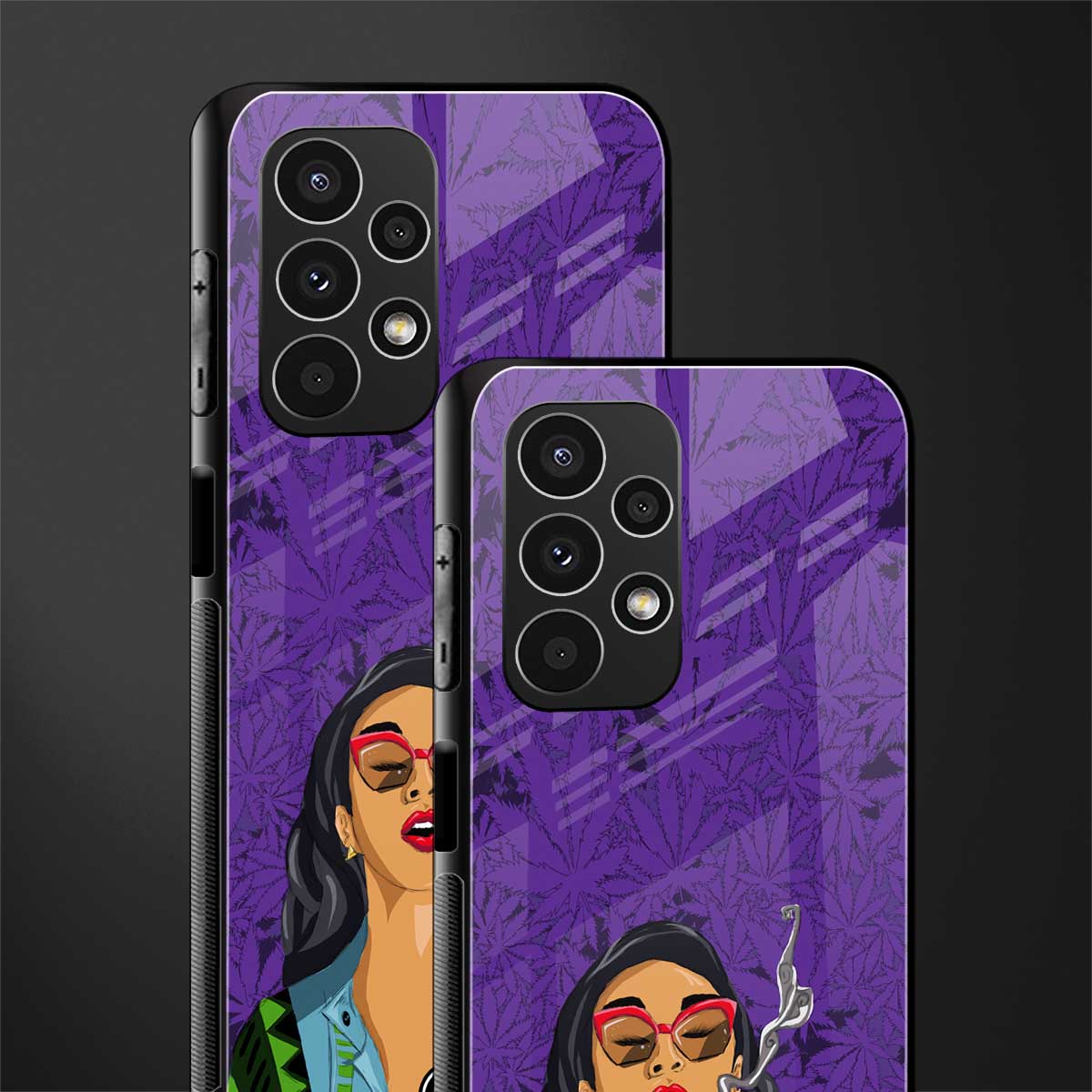 purple smoke back phone cover | glass case for samsung galaxy a13 4g