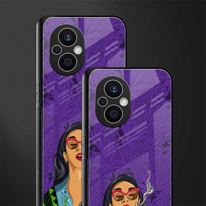 purple smoke back phone cover | glass case for oppo f21 pro 5g