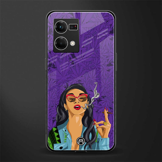 purple smoke back phone cover | glass case for oppo f21 pro 4g