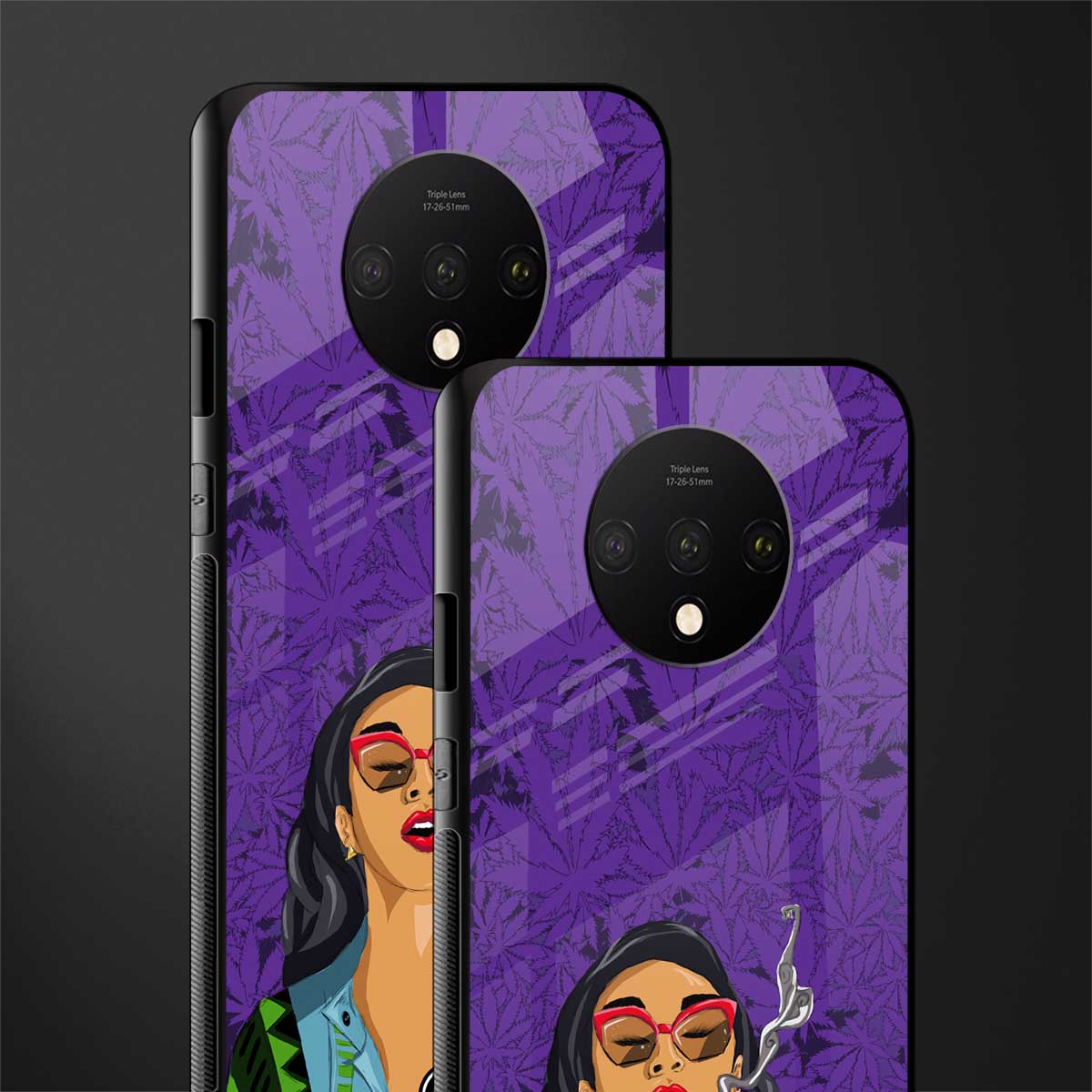 purple smoke glass case for oneplus 7t image-2