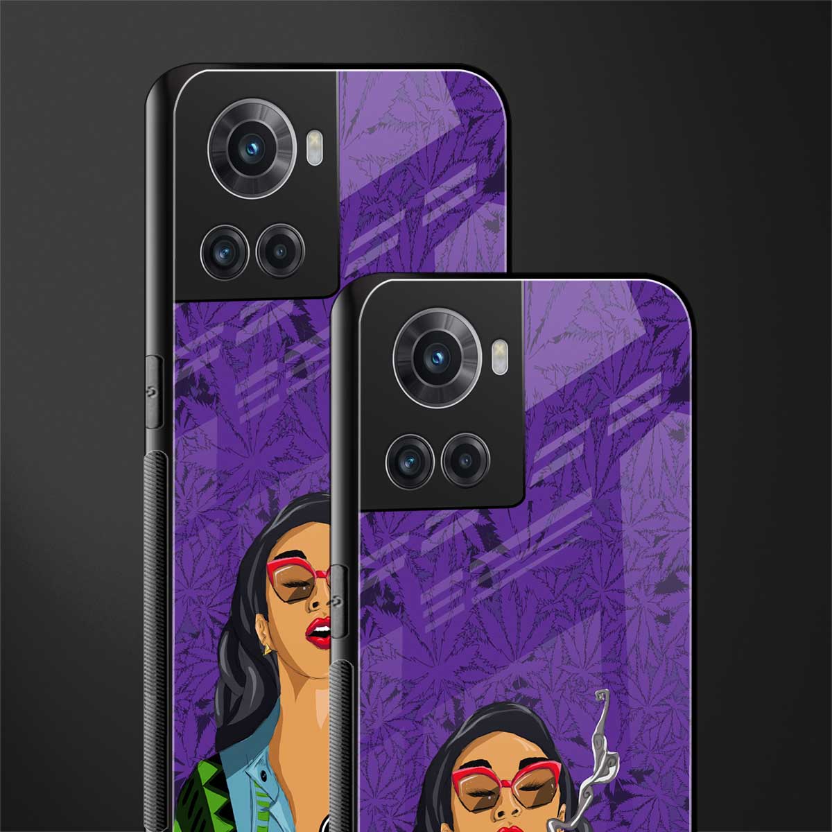 purple smoke back phone cover | glass case for oneplus 10r 5g