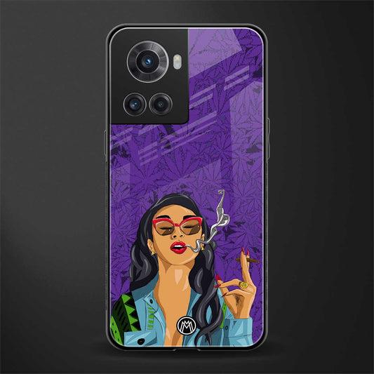purple smoke back phone cover | glass case for oneplus 10r 5g