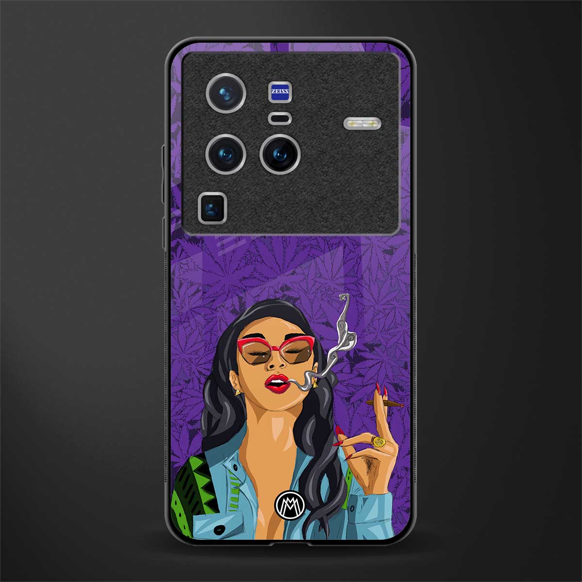 purple smoke glass case for vivo x80 pro 5g image