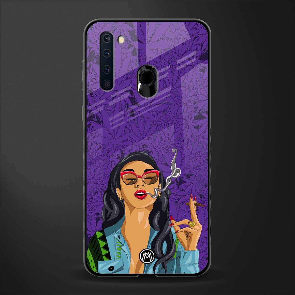 purple smoke glass case for samsung a21 image