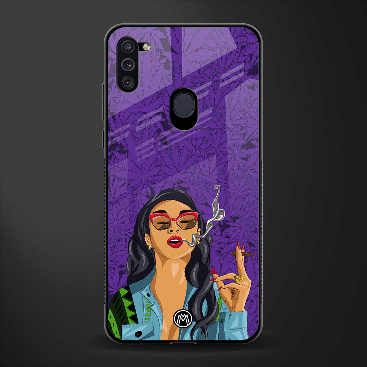 purple smoke glass case for samsung a11 image
