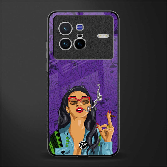 purple smoke glass case for vivo x80 image