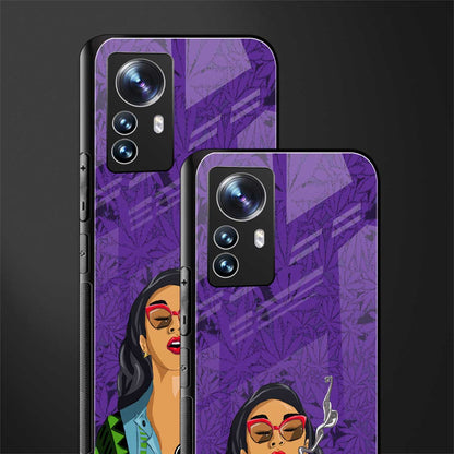 purple smoke back phone cover | glass case for xiaomi 12 pro