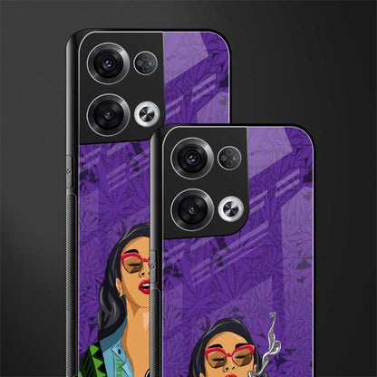 purple smoke back phone cover | glass case for oppo reno 8
