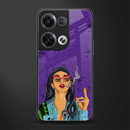 purple smoke back phone cover | glass case for oppo reno 8