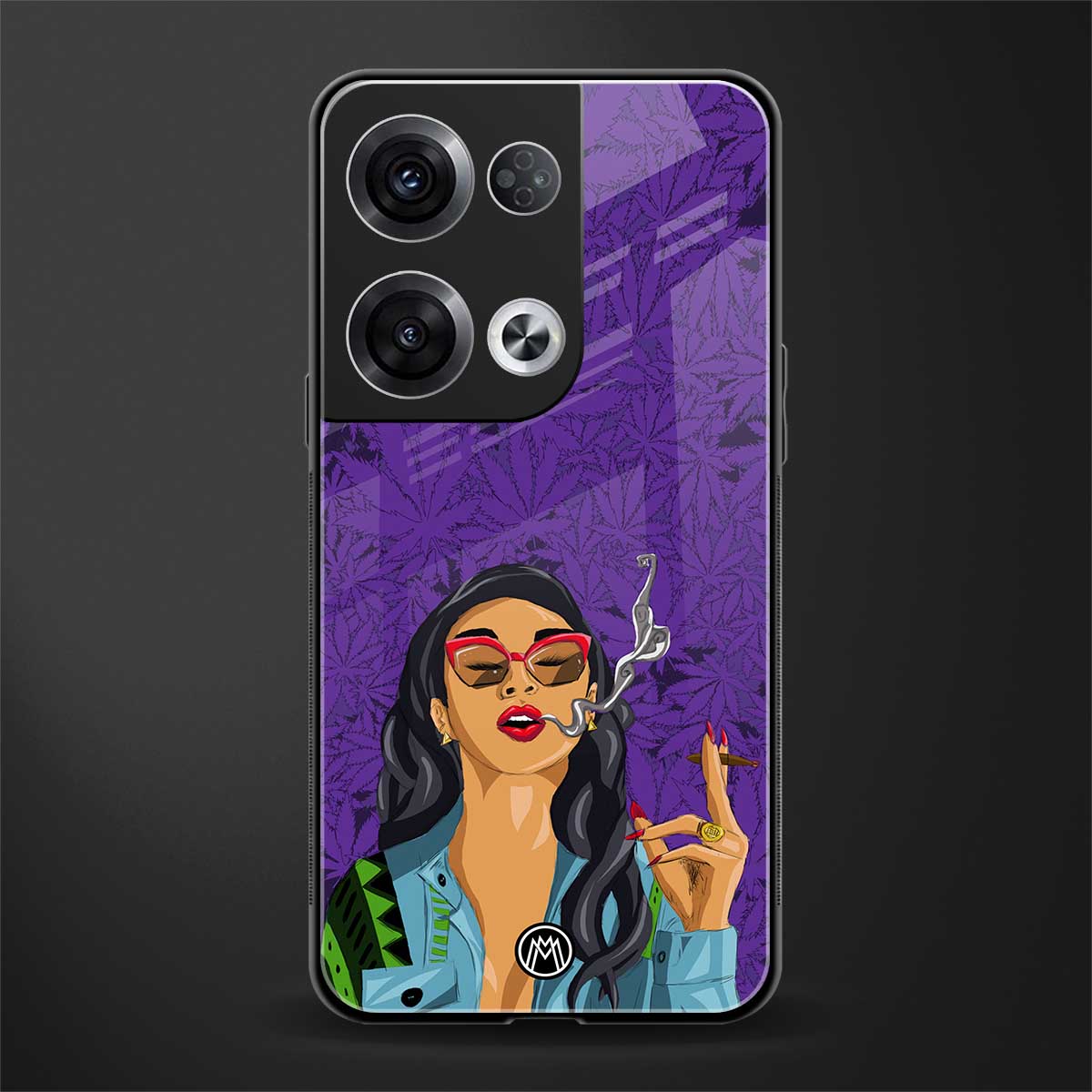 purple smoke back phone cover | glass case for oppo reno 8 pro