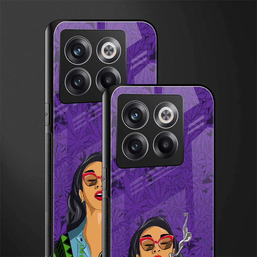 purple smoke back phone cover | glass case for oneplus 10t