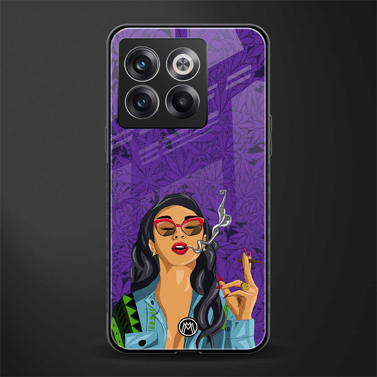 purple smoke back phone cover | glass case for oneplus 10t