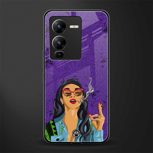 purple smoke back phone cover | glass case for vivo v25 pro 5g
