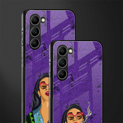 purple smoke glass case for phone case | glass case for samsung galaxy s23 plus