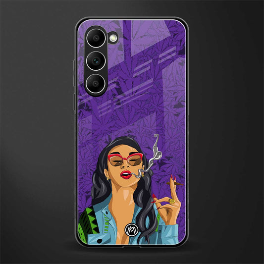 purple smoke glass case for phone case | glass case for samsung galaxy s23 plus
