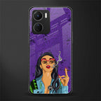 purple smoke back phone cover | glass case for vivo y16