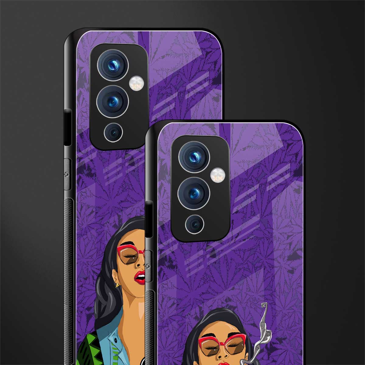purple smoke back phone cover | glass case for oneplus 9