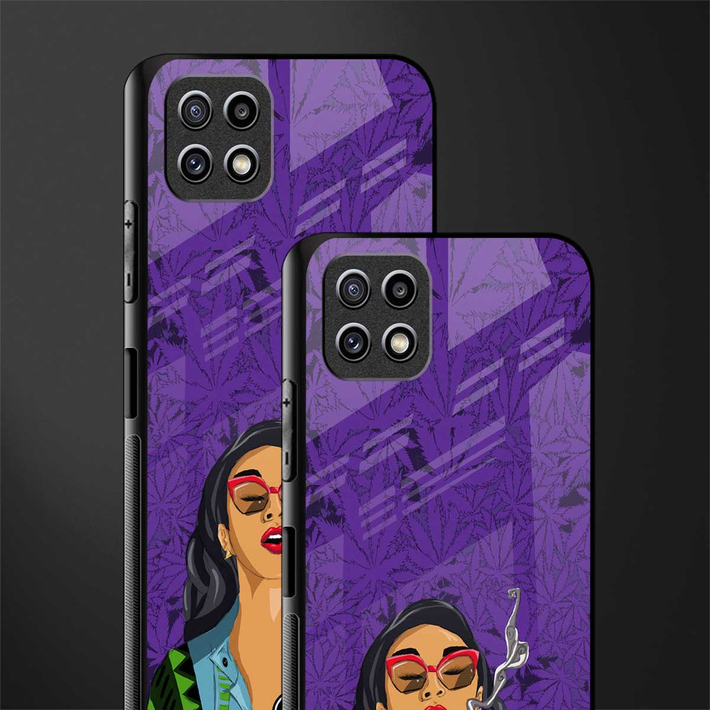 purple smoke back phone cover | glass case for samsung galaxy f42