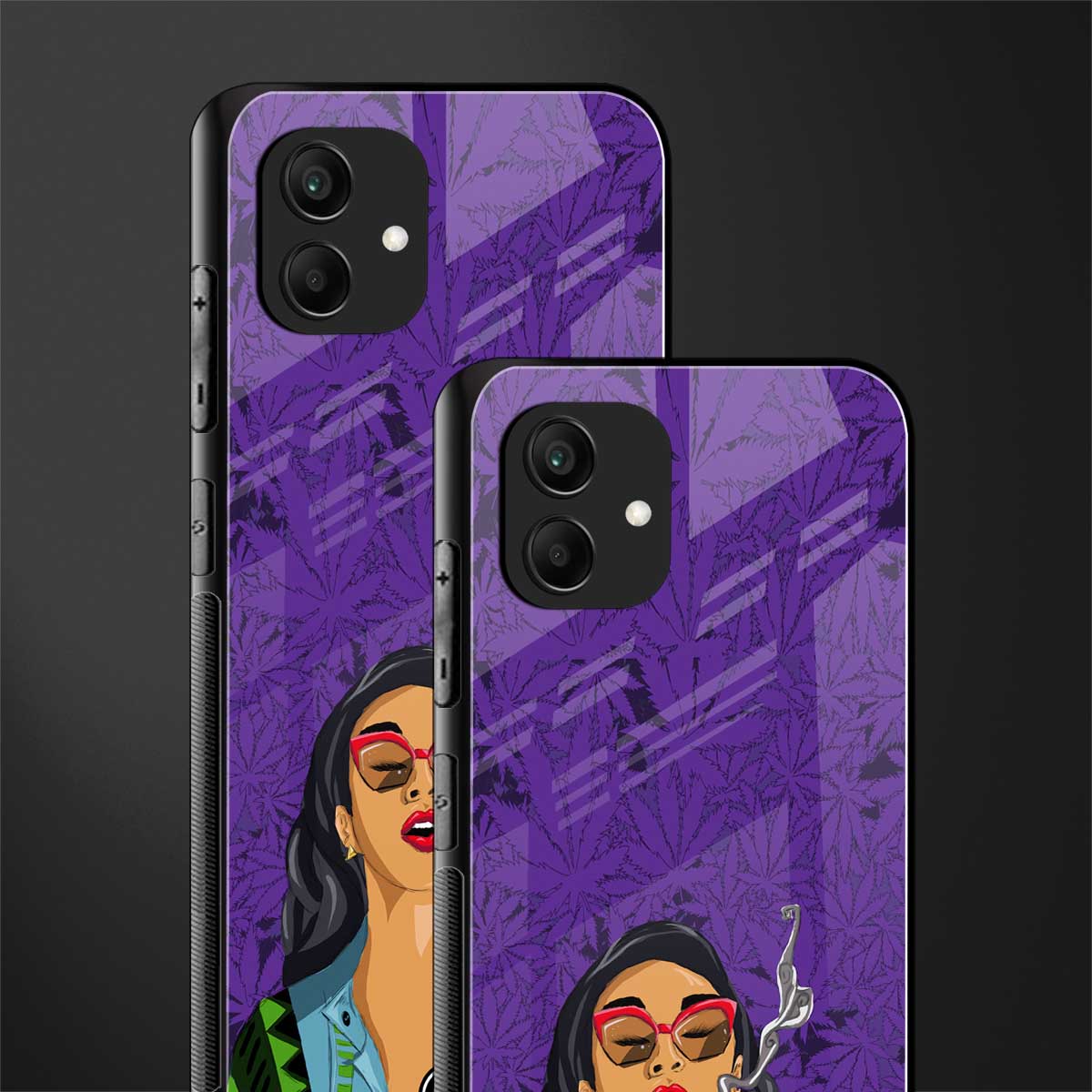 purple smoke back phone cover | glass case for samsung galaxy a04