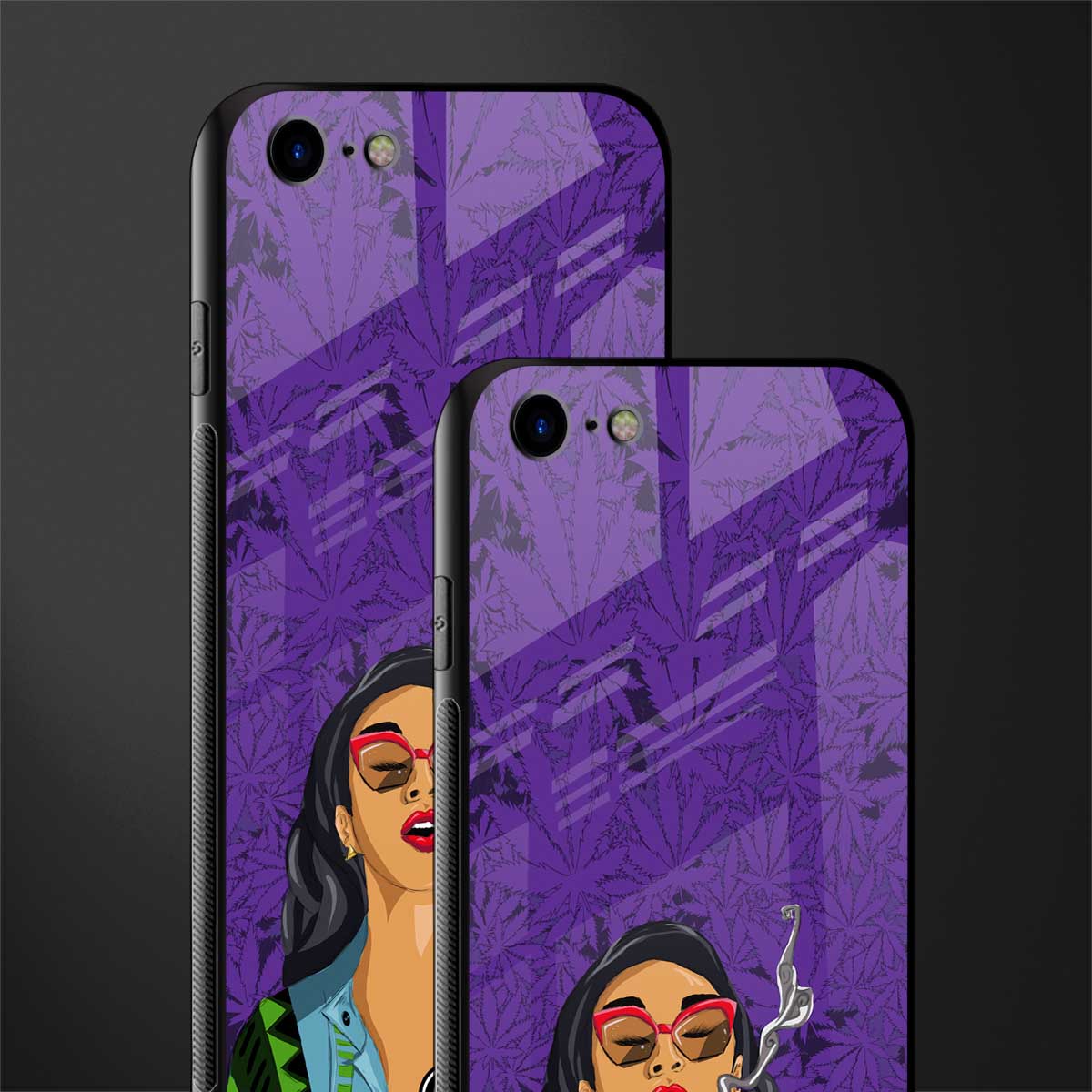 purple smoke glass case for iphone se 2020 image-2