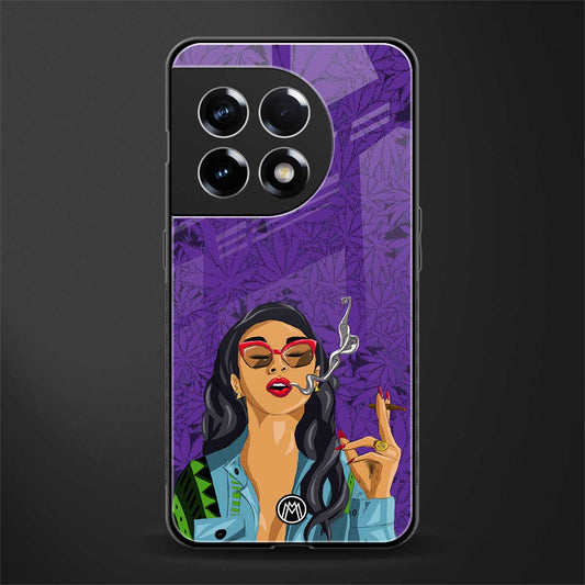 purple smoke back phone cover | glass case for oneplus 11r