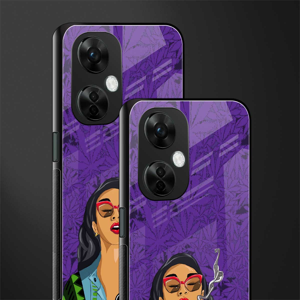 purple smoke back phone cover | glass case for oneplus nord ce 3 lite