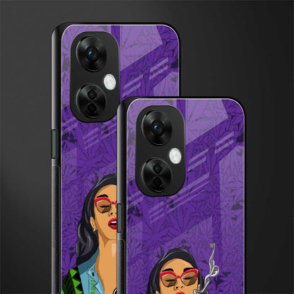 purple smoke back phone cover | glass case for oneplus nord ce 3 lite