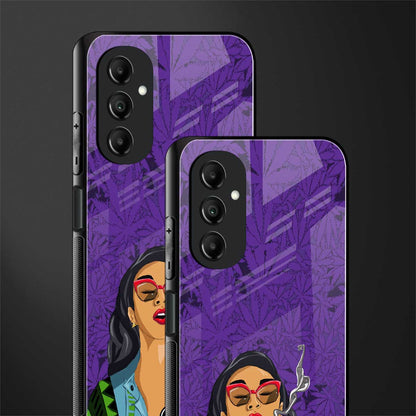 purple smoke back phone cover | glass case for samsung galaxy a14 5g