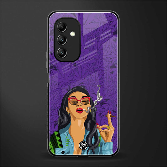 purple smoke back phone cover | glass case for samsung galaxy a14 5g