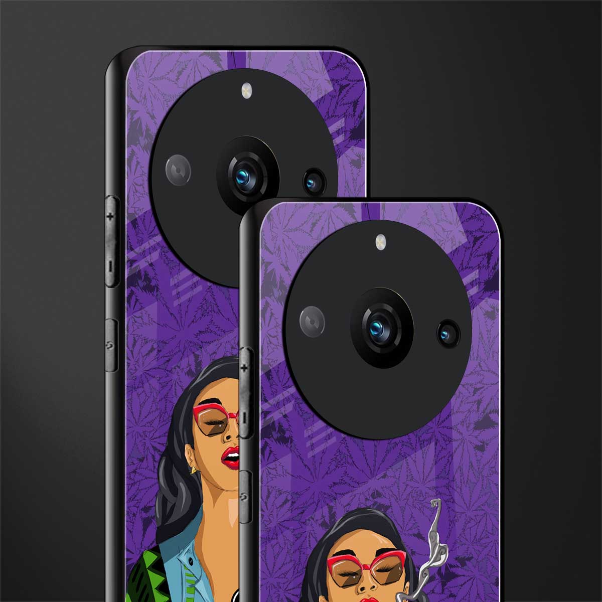 purple smoke back phone cover | glass case for realme 11 pro 5g