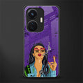 purple smoke back phone cover | glass case for vivo t1 44w 4g