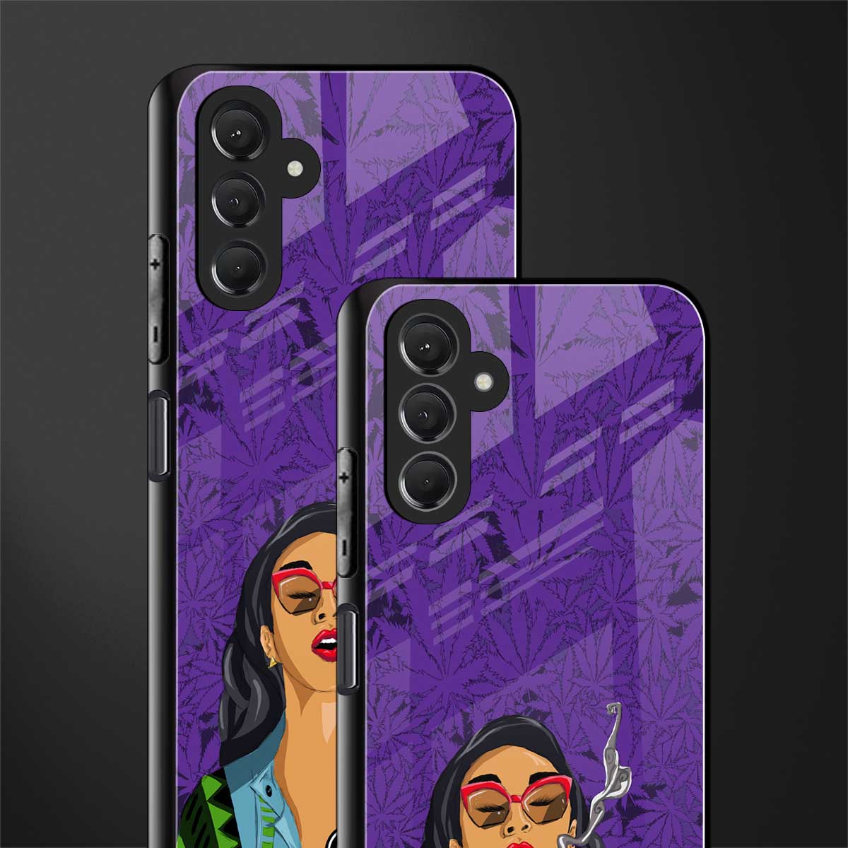 purple smoke back phone cover | glass case for samsun galaxy a24 4g