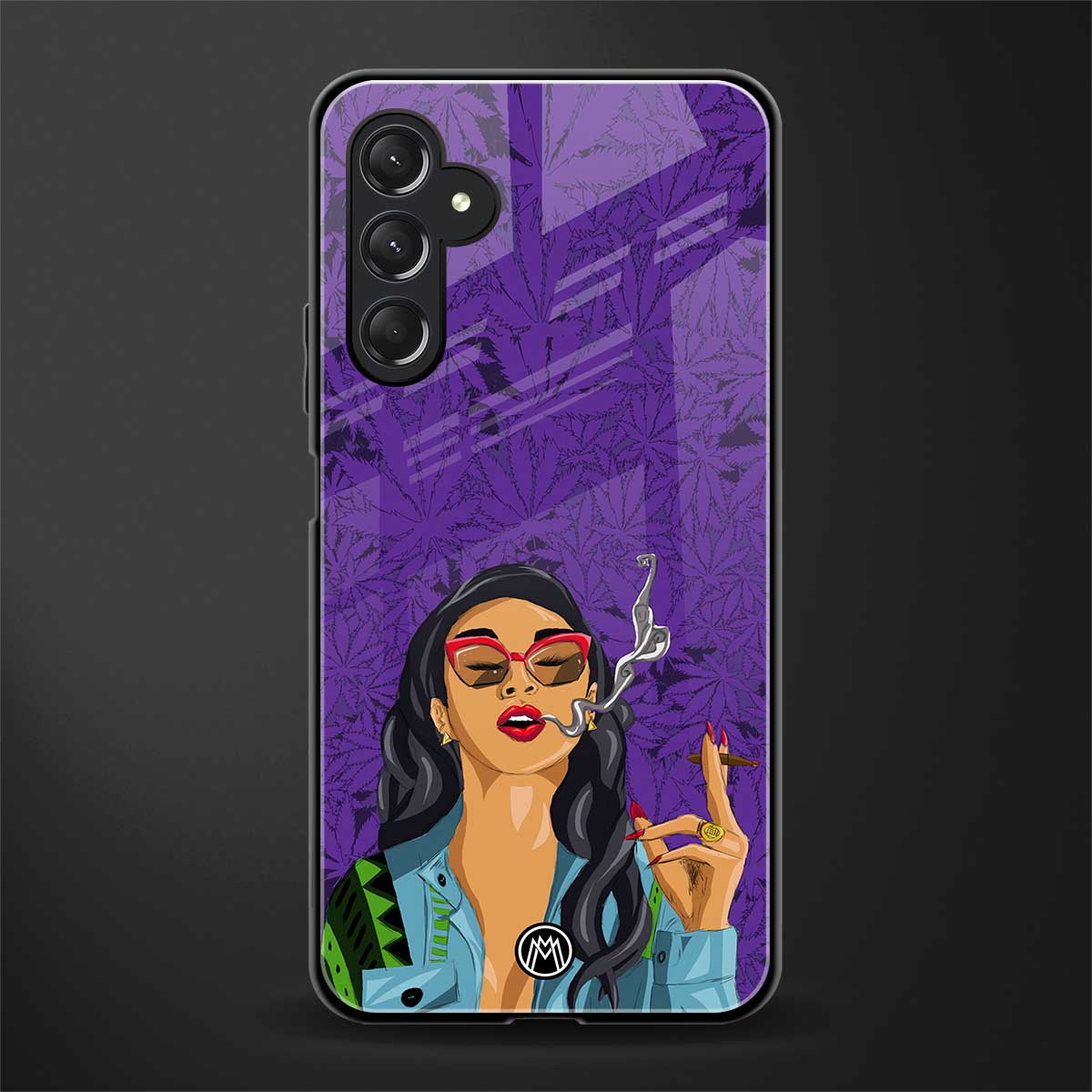 purple smoke back phone cover | glass case for samsun galaxy a24 4g