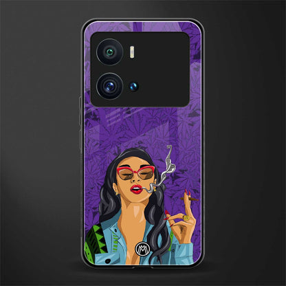 purple smoke back phone cover | glass case for iQOO 9 Pro