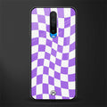 purple white trippy check pattern glass case for poco x2 image