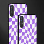 purple white trippy check pattern glass case for oppo reno 3 pro image-2