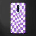 purple white trippy check pattern glass case for oppo reno 2f image