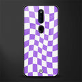 purple white trippy check pattern glass case for oppo f11 pro image