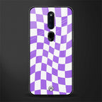 purple white trippy check pattern glass case for oppo f11 pro image