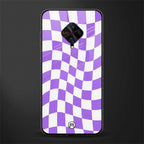 purple white trippy check pattern glass case for vivo s1 pro image