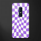 purple white trippy check pattern glass case for vivo v17 pro image