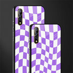 purple white trippy check pattern glass case for vivo z1x image-2