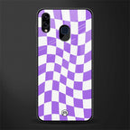 purple white trippy check pattern glass case for samsung galaxy m10s image