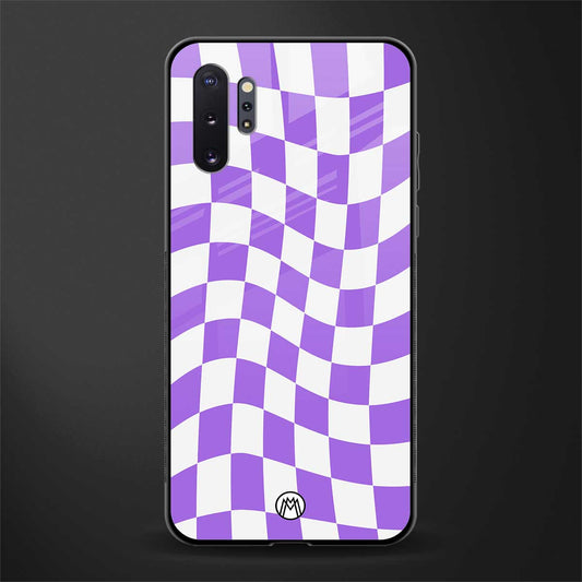 purple white trippy check pattern glass case for samsung galaxy note 10 plus image
