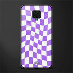 purple white trippy check pattern glass case for redmi note 9 pro image
