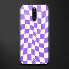 purple white trippy check pattern glass case for redmi 8 image
