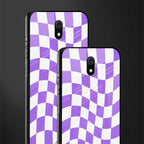 purple white trippy check pattern glass case for redmi 8a image-2