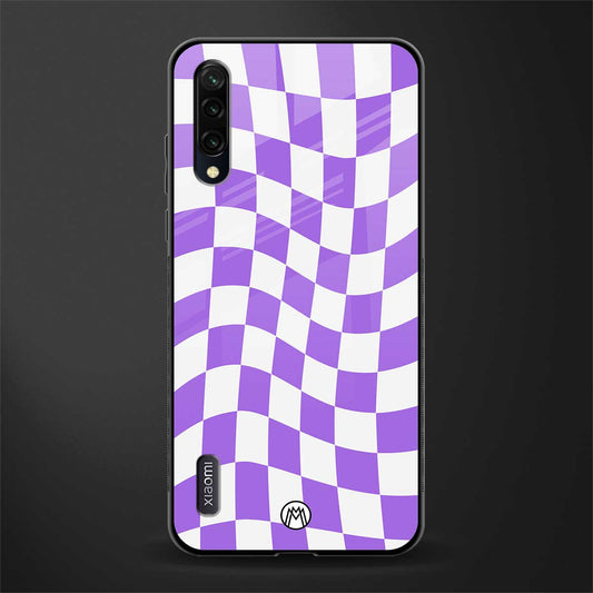 purple white trippy check pattern glass case for mi a3 redmi a3 image