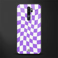 purple white trippy check pattern glass case for oppo a5 2020 image