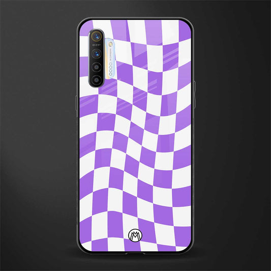 purple white trippy check pattern glass case for realme x2 image